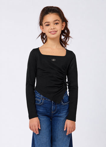 t-shirt con ampio scollo GF6179JS003 22222 LIU JO JUNIOR 