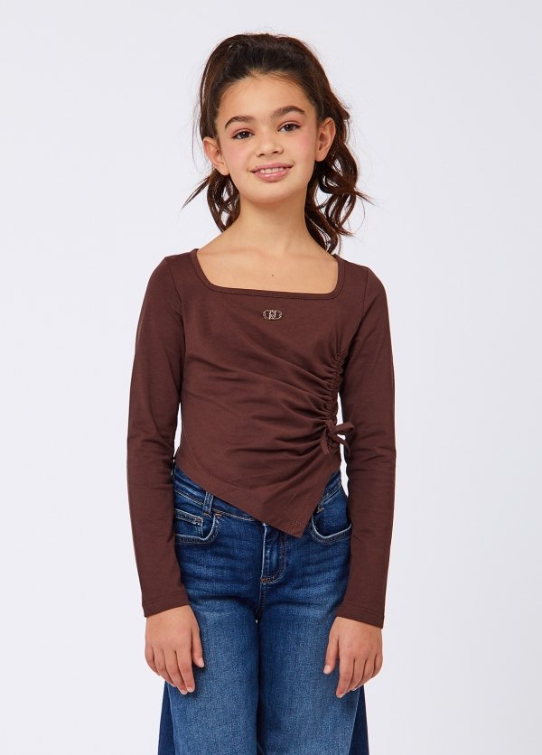 t-shirt con ampio scollo GF6179JS003 90915 LIU JO JUNIOR 