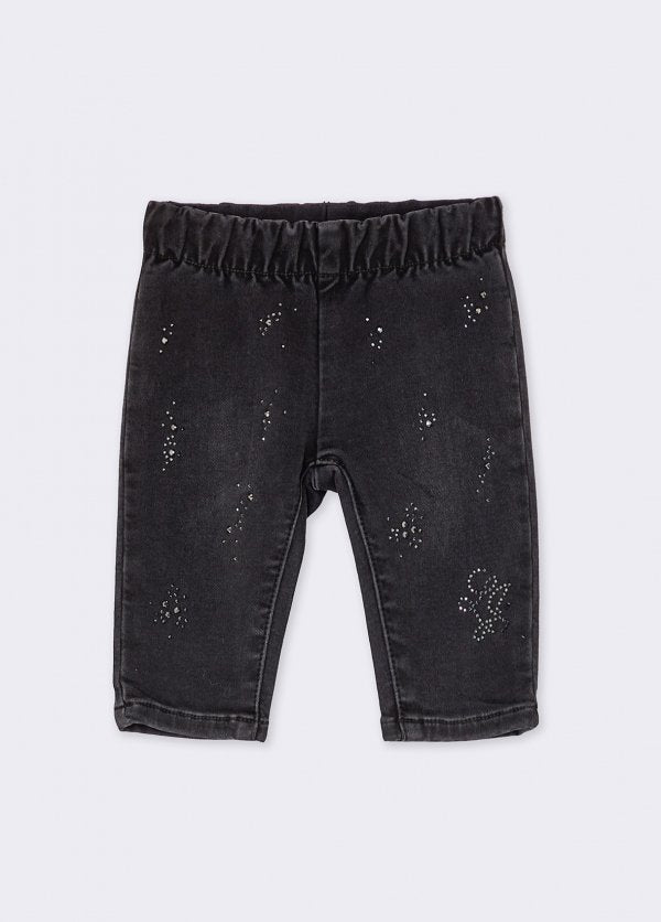 pantalone in denim con pailettes HF6016D5046 87534 LIU JO JUNIOR 