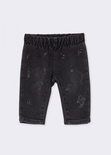 pantalone in denim con pailettes HF6016D5046 87534 LIU JO JUNIOR 