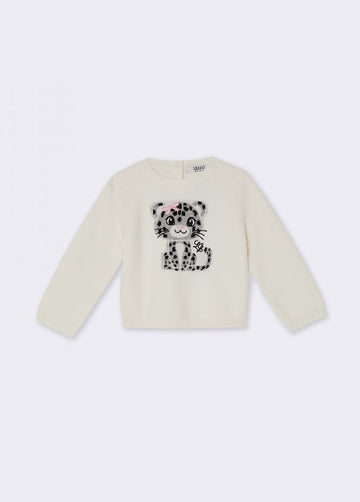 maglione leopardo in lana HF6027MA07E L9133 LIU JO JUNIOR 