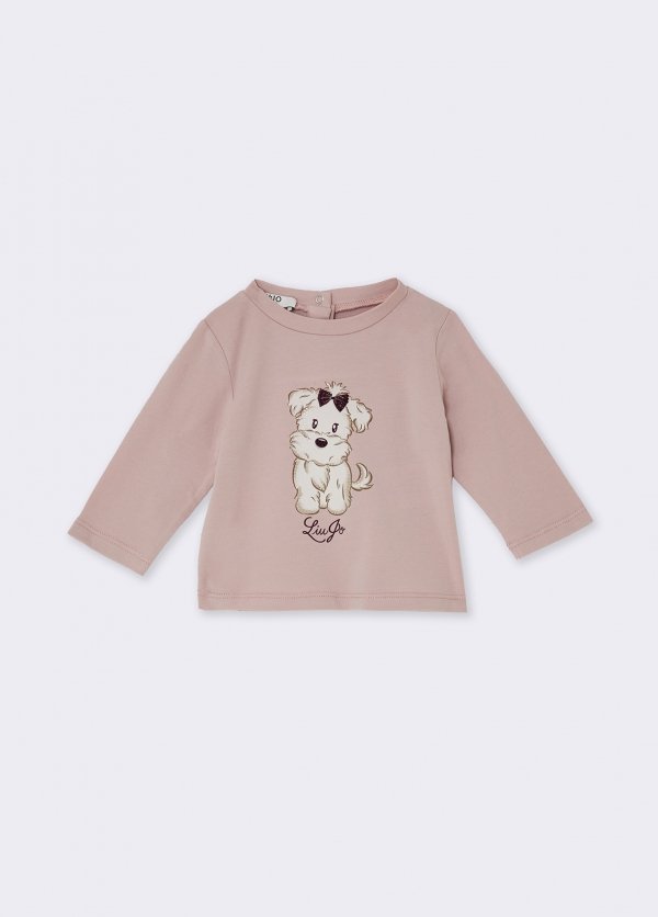 t-shirt cagnolino HF6031JS003 L9274 LIU JO JUNIOR 