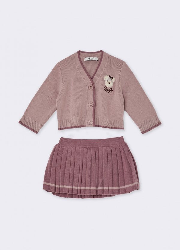 completo due pezzi cardigan e gonna HF6042MS49I DDX07 LIU JO JUNIOR 