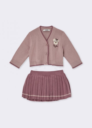 completo due pezzi cardigan e gonna HF6042MS49I DDX07 LIU JO JUNIOR 