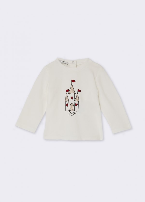 t-shirt castello e cuori HF6059JS003 DDX11 LIU JO JUNIOR 