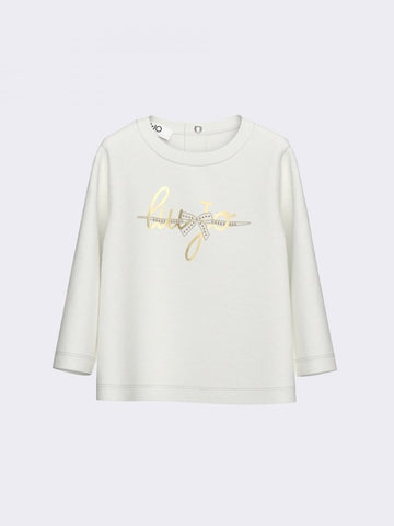 t-shirt logo in contrasto HF6060JS003 10602 LIU JO JUNIOR 