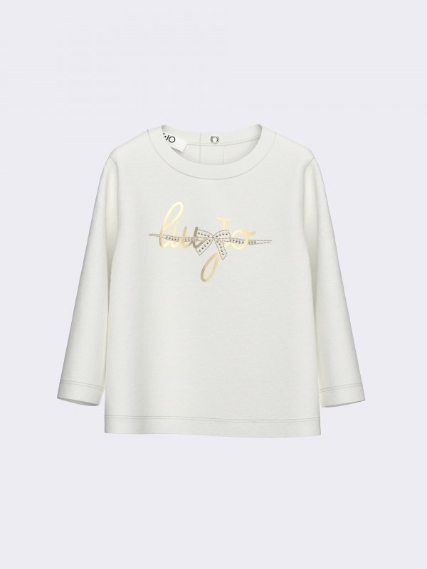 t-shirt logo in contrasto HF6060JS003 10602 LIU JO JUNIOR 