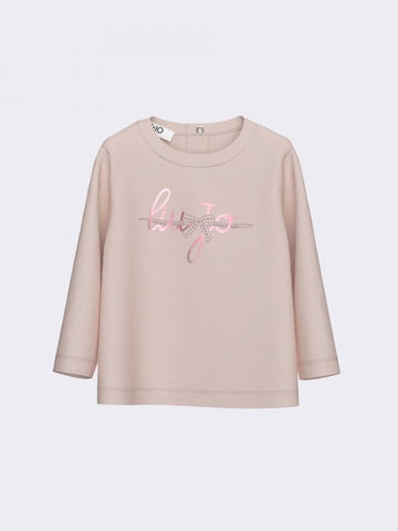 t-shirt logo in contrasto HF6060JS003 52706 LIU JO JUNIOR 