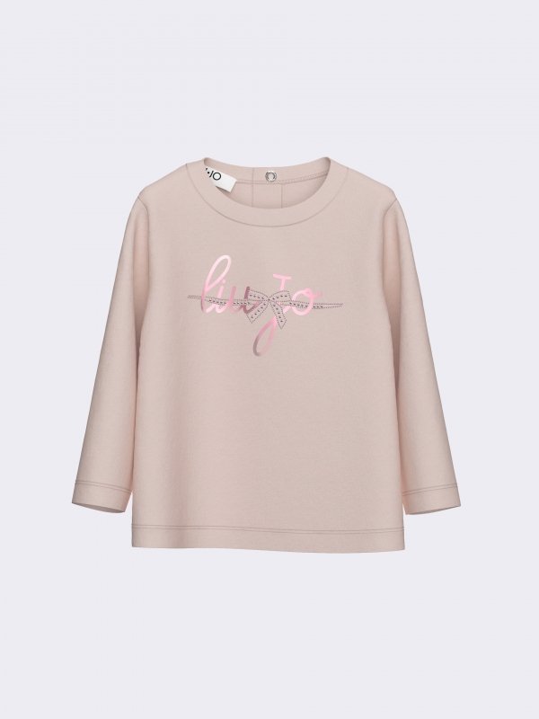 t-shirt logo in contrasto HF6060JS003 52706 LIU JO JUNIOR 