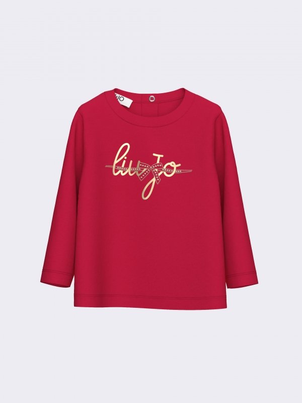 t-shirt logo in contrasto HF6060JS003 X0402 LIU JO JUNIOR 