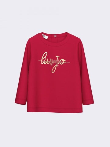 t-shirt logo in contrasto HF6060JS003 X0402 LIU JO JUNIOR 