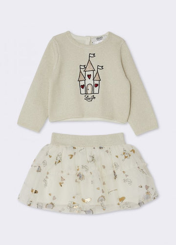 completo gonna e maglia HF6068MA07E L9412 LIU JO JUNIOR 
