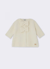 LIU JO JUNIOR cappotto in maglia con fiocchi Bianco