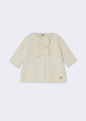 cappotto in maglia con fiocchi HF6078MA94O 10602 LIU JO JUNIOR 