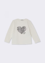 LIU JO JUNIOR t-shirt con stampa cuore Bianco