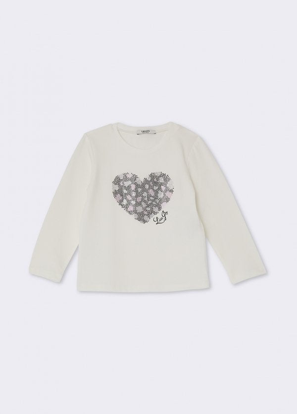 t-shirt con stampa cuore KF6042JS003 U9325 LIU JO JUNIOR 
