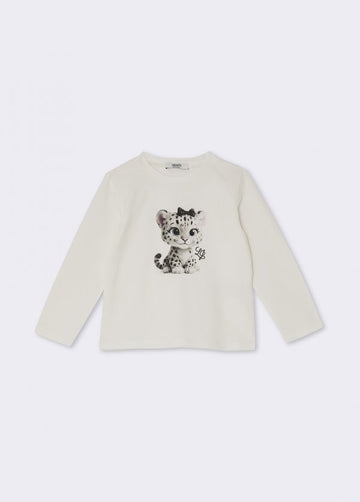 t-shirt stampa animal KF6043JS003 M9688 LIU JO JUNIOR 