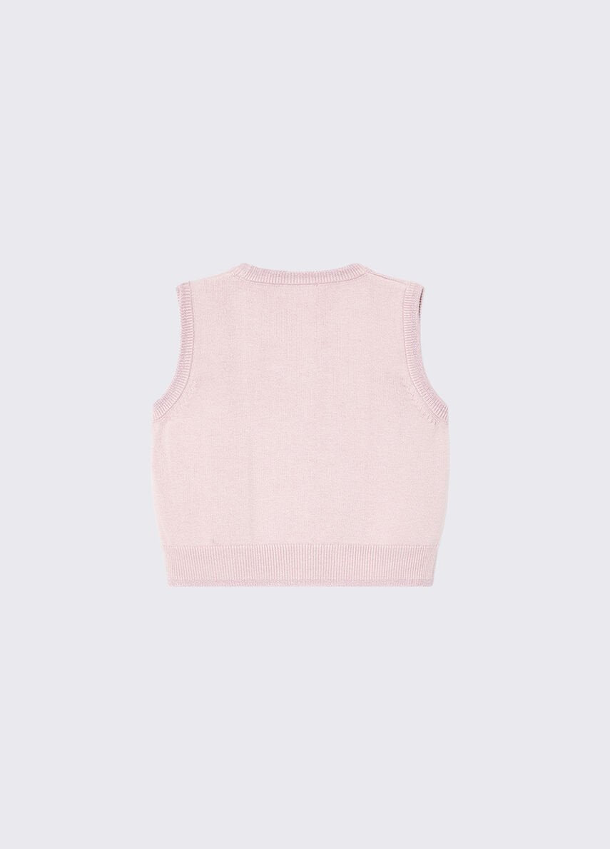 gilet in maglia con ricamo KF6058MA07E L9396 LIU JO JUNIOR 