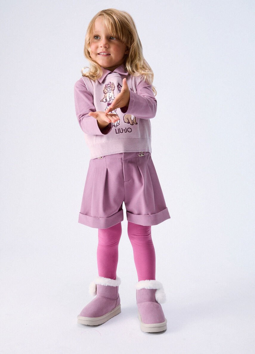gilet in maglia con ricamo KF6058MA07E L9396 LIU JO JUNIOR 