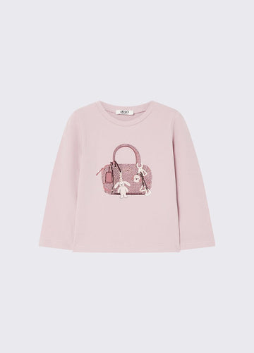 t-shirt con stampa borsa KF6063JS003 L9277 LIU JO JUNIOR 