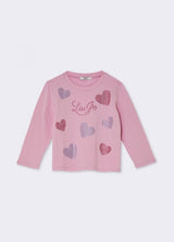 LIU JO JUNIOR t-shirt con applicazioni Rosa
