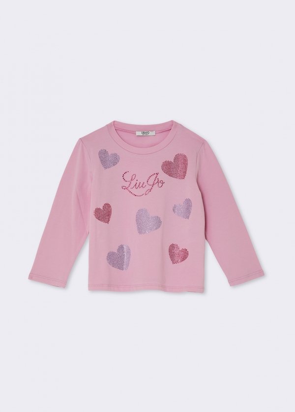 t-shirt con applicazioni KF6084JS003 L9279 LIU JO JUNIOR 