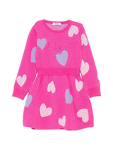 LIU JO JUNIOR abito in maglia  acuori Fucsia