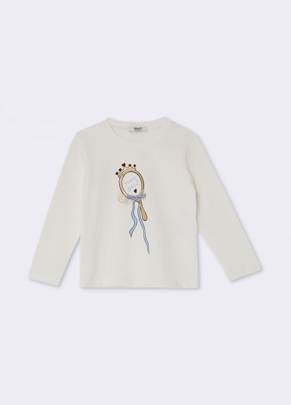 t-shirt con stampa in contrasto KF6095JS003 DDX09 LIU JO JUNIOR 