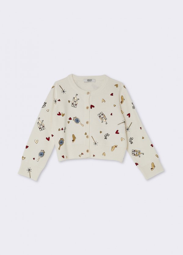 cardigan stampa all over KF6106MA07E DDX08 LIU JO JUNIOR 