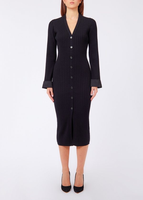 abito lungo in maglia con gioiello WF6039MS052 22222 LIU JO WHITE 