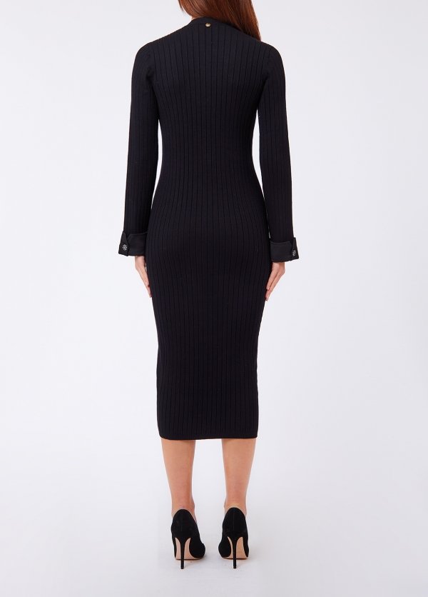 abito lungo in maglia con gioiello WF6039MS052 22222 LIU JO WHITE 
