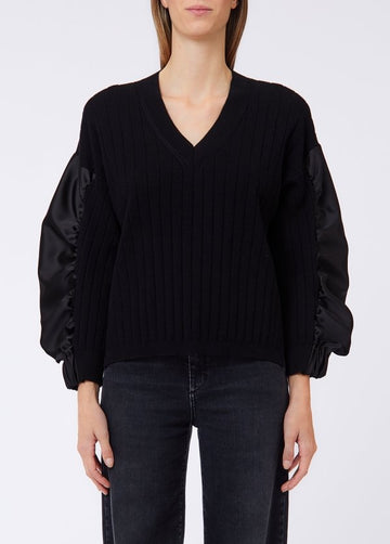 maglia con maniche a palloncino WF6041MS052 22222 LIU JO WHITE 