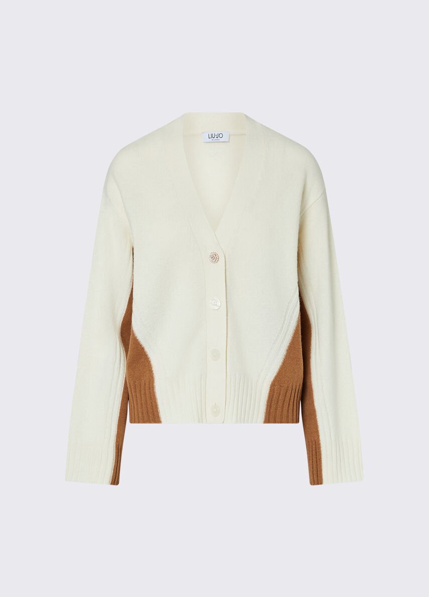 cardigan color block WF6088MS009 L9199 LIU JO WHITE 