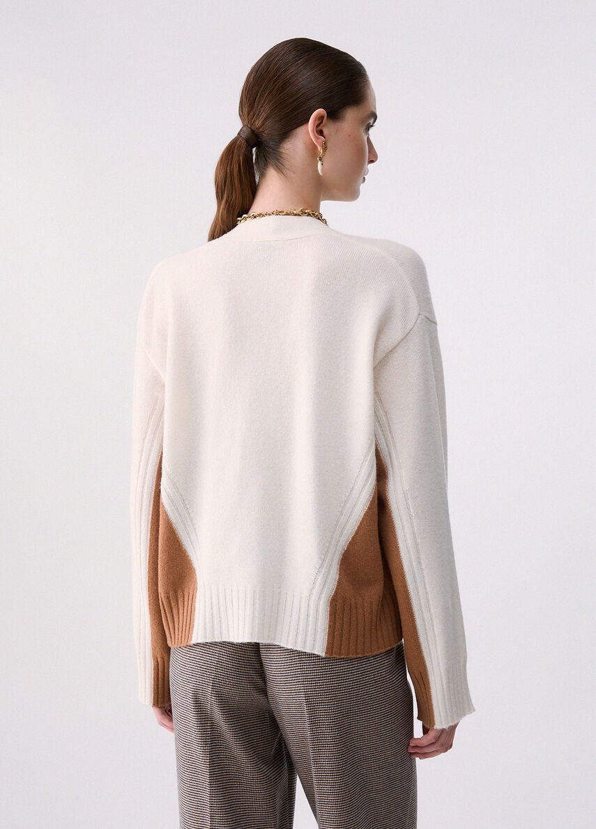 cardigan color block WF6088MS009 L9199 LIU JO WHITE 