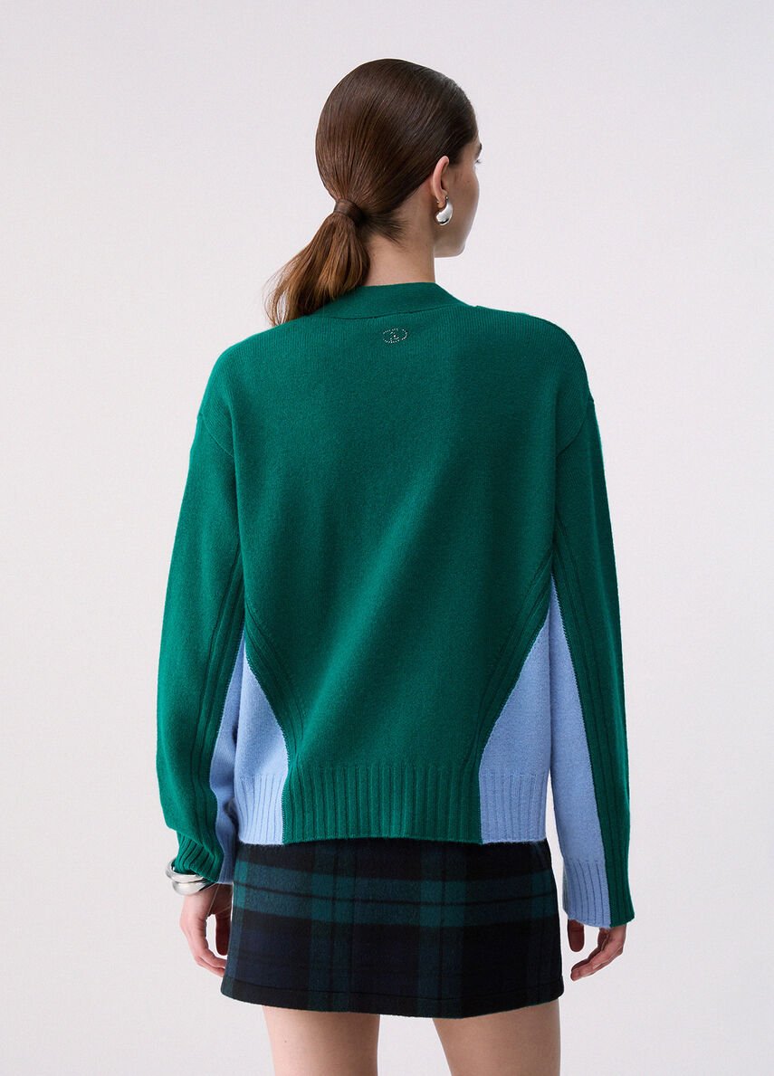 cardigan color block WF6088MS009 L9200 LIU JO WHITE 