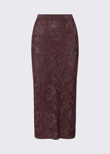 gonna longuette in pizzo lamè WF6096MA26S X0786 LIU JO WHITE 