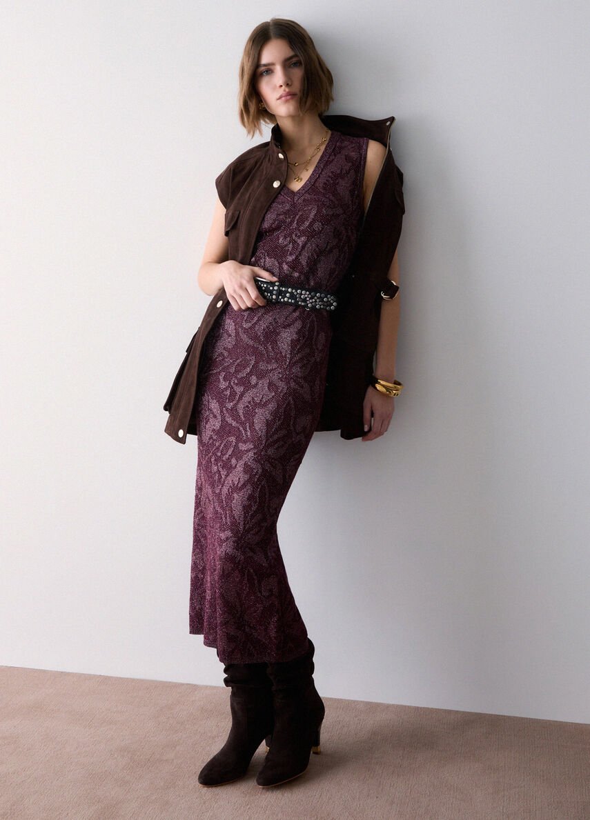 gonna longuette in pizzo lamè WF6096MA26S X0786 LIU JO WHITE 