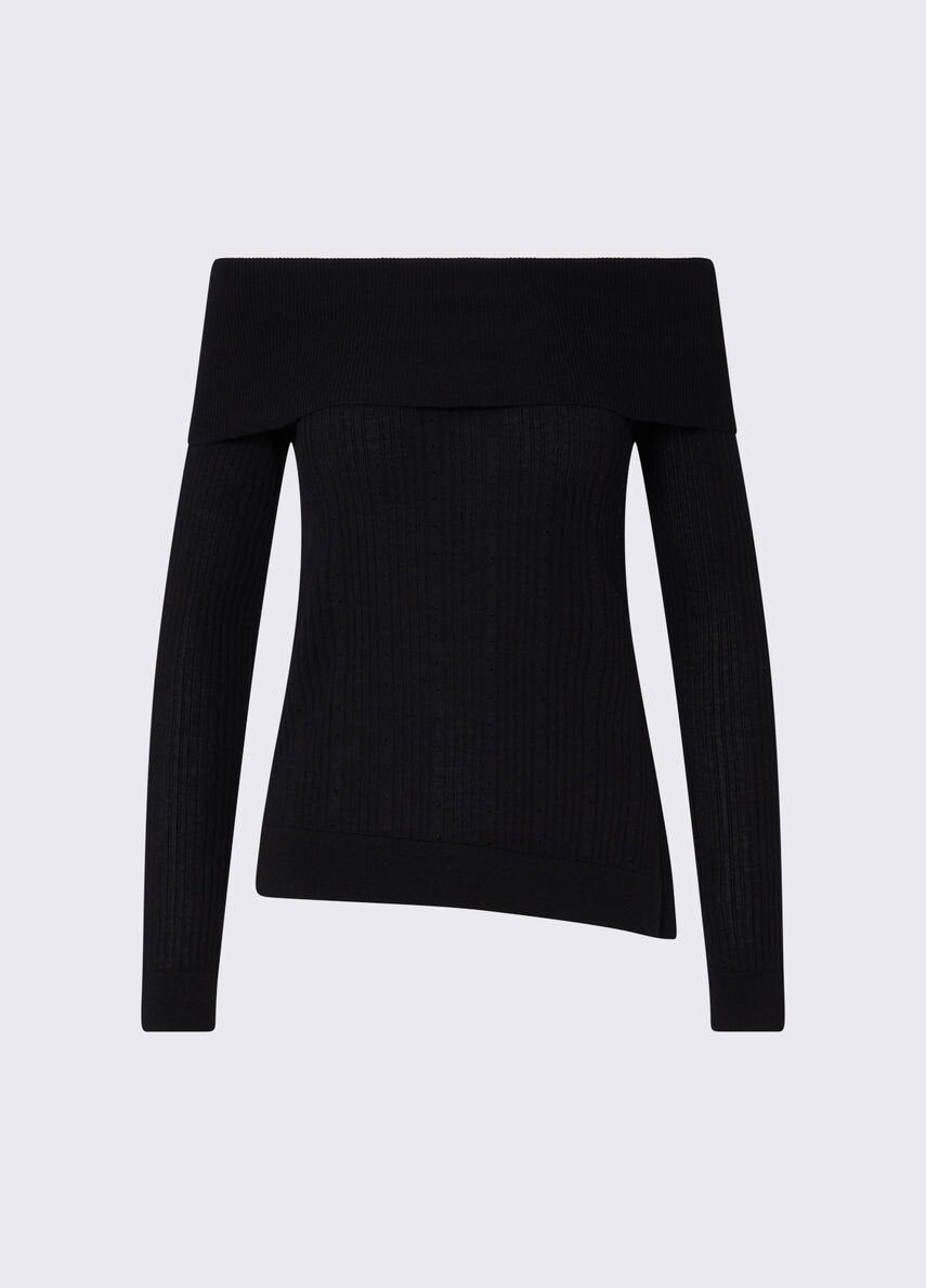 maglia con scollo bardot WF6099MA77Q 22222 LIU JO WHITE 