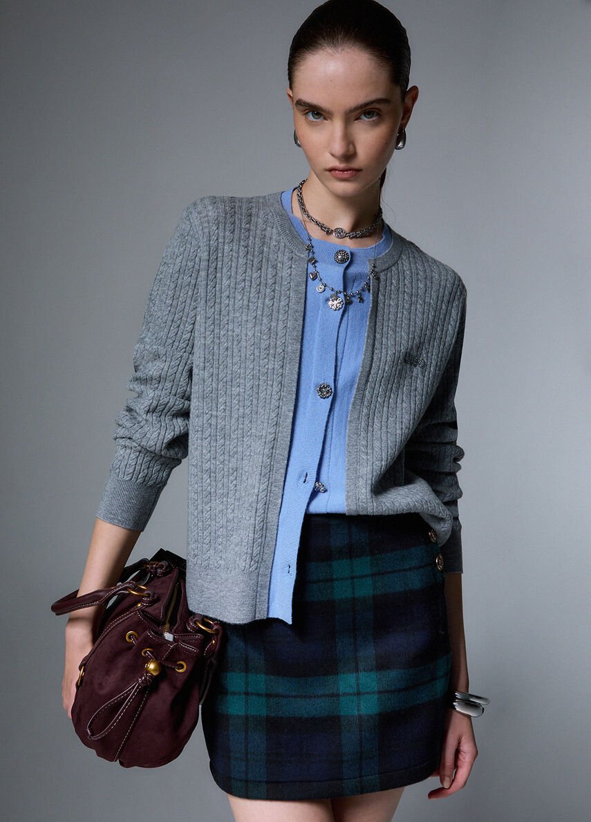 cardigan con bottoni gioiello WF6108MA88R L9201 LIU JO WHITE 