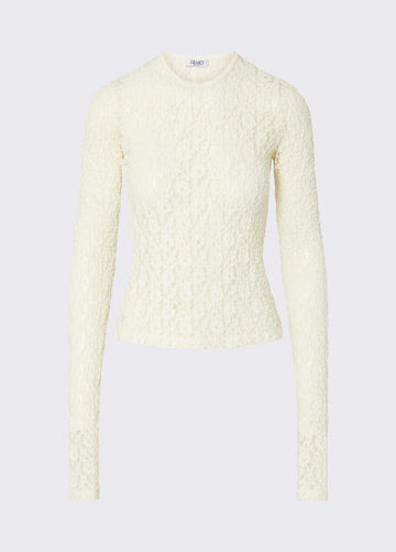 maglia in pizzo stretch WF6143J3975 51216 LIU JO WHITE 