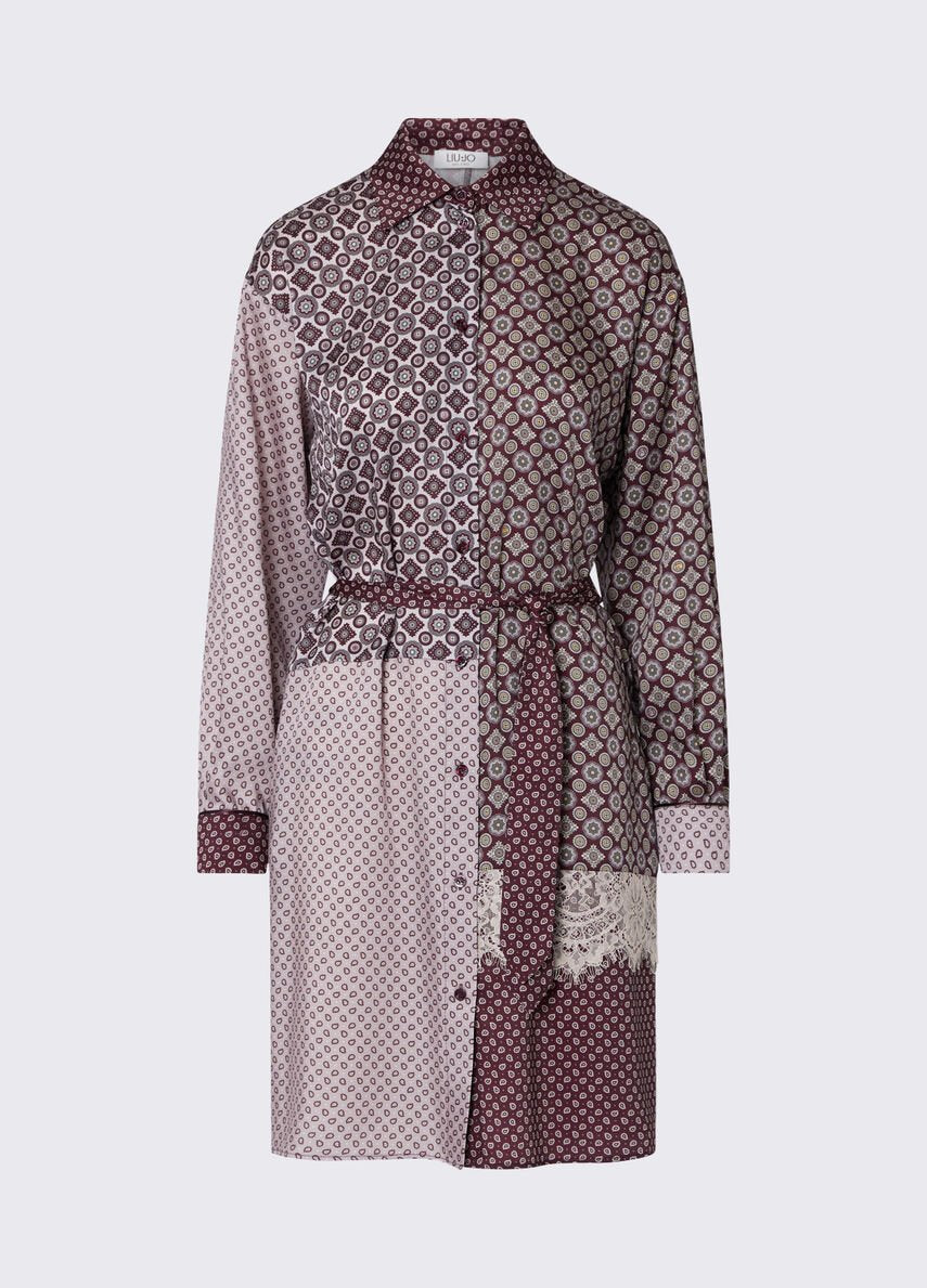 abito chemisier in twill WF6153TS531 L9215 LIU JO WHITE 
