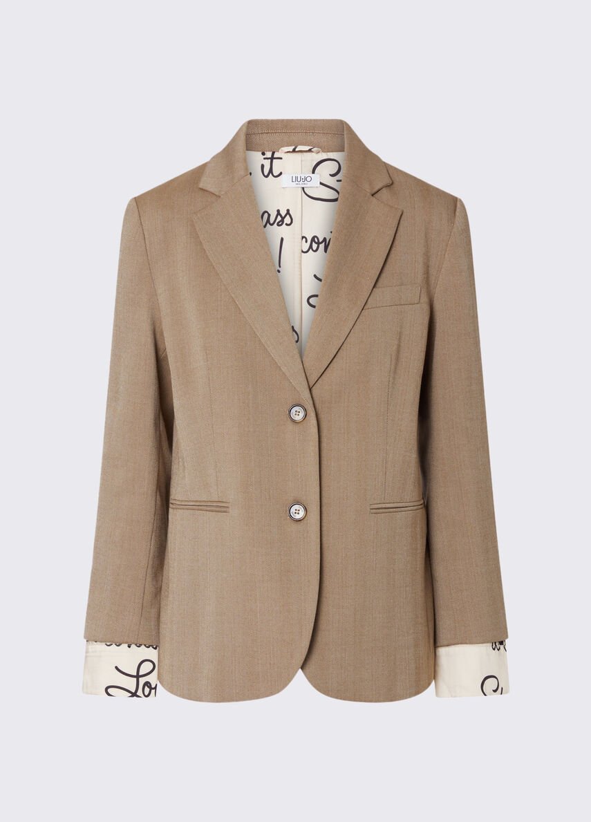 Blazer in tessuto resca WF6211T732A L9179 LIU JO WHITE 