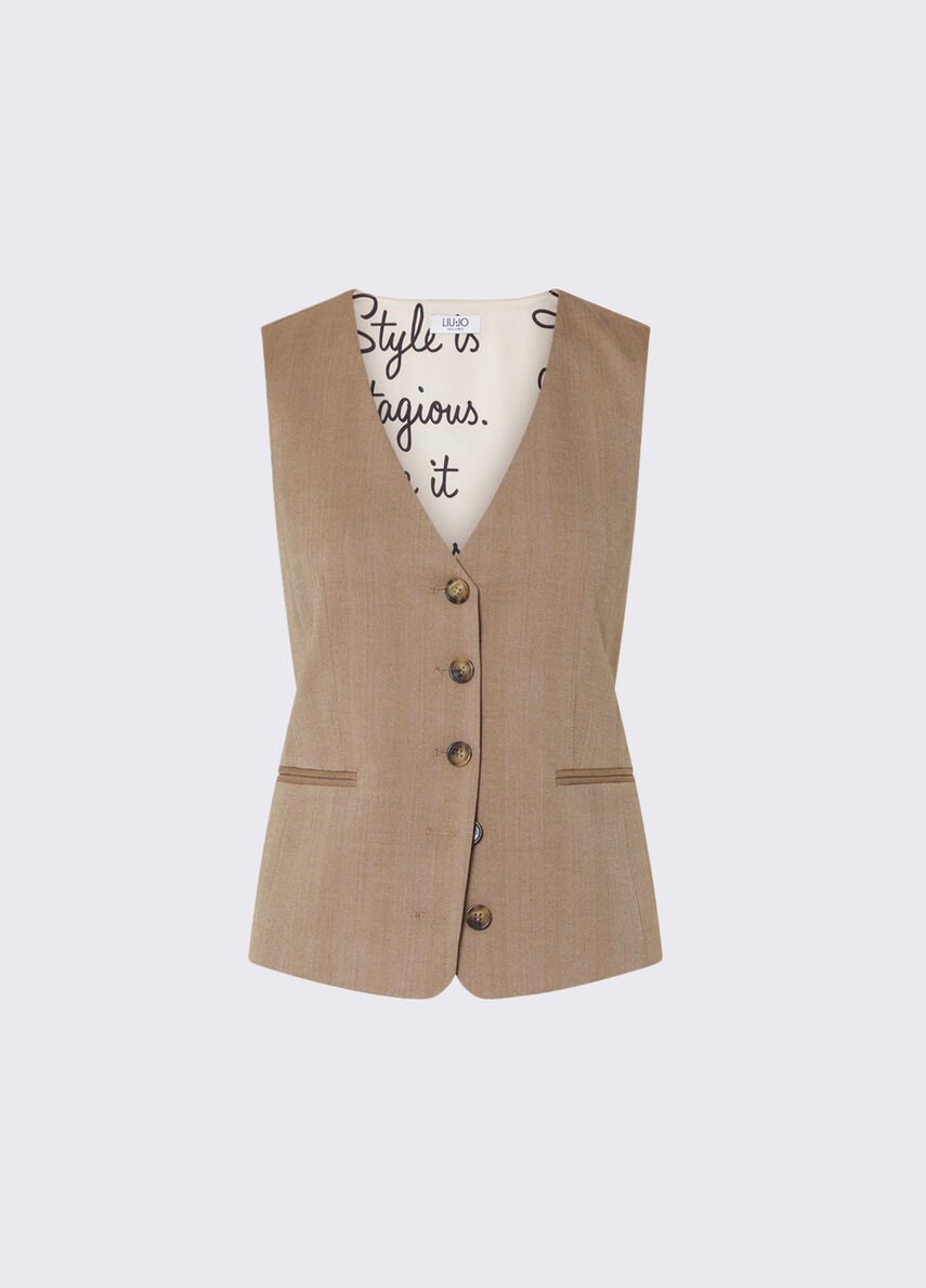 gilet con alamari WF6213T732A L9179 LIU JO WHITE 