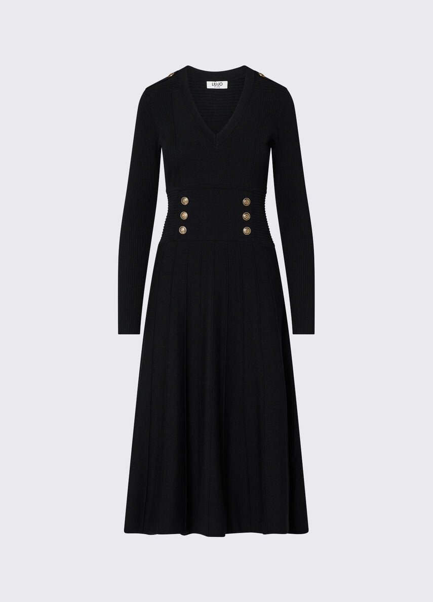 abito midi in maglia WF6227MS81R 22222 LIU JO WHITE 