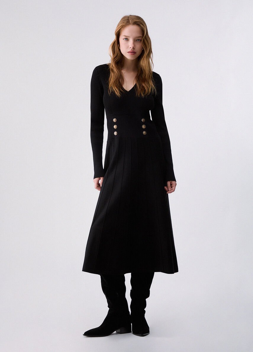 abito midi in maglia WF6227MS81R 22222 LIU JO WHITE 