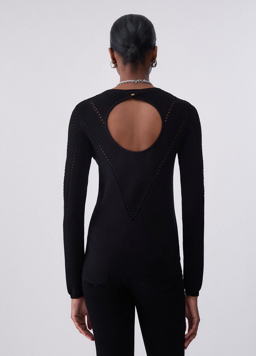 maglia cut out WF6239MS99E 22222 LIU JO WHITE 