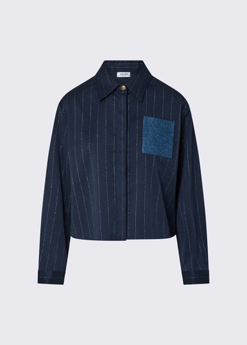camicia gessata con taschino WF6240T731A L9232 LIU JO WHITE 
