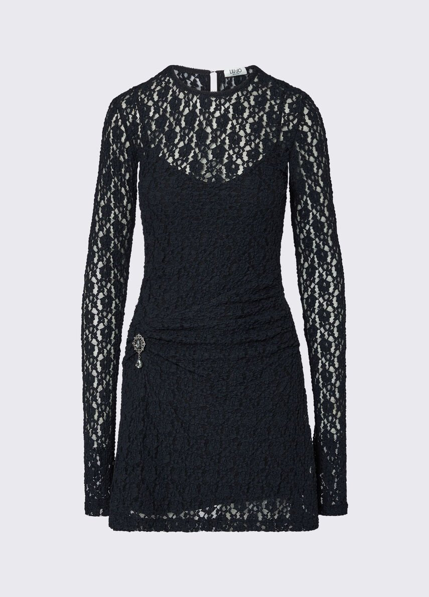 abito corto in pizzo WF6252J3975 22222 LIU JO WHITE 