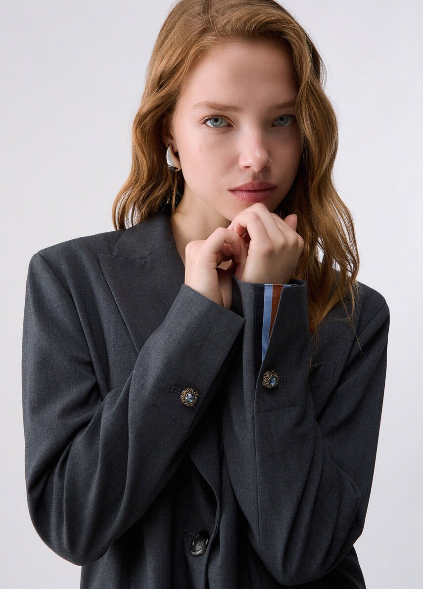 blazer in flanella WF6256T743A 02069 LIU JO WHITE 