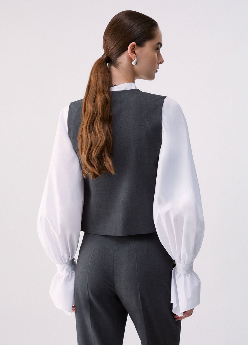 gilet in flanella WF6257T743A 02069 LIU JO WHITE 